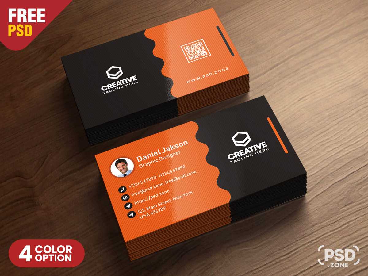 Clean Business Card Psd Templates – Psd Zone Throughout Template Name Card Psd