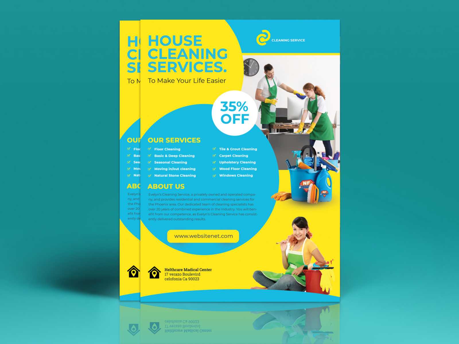 Cleaning Flyer Templateeliyas Ali On Dribbble For Commercial Cleaning Brochure Templates