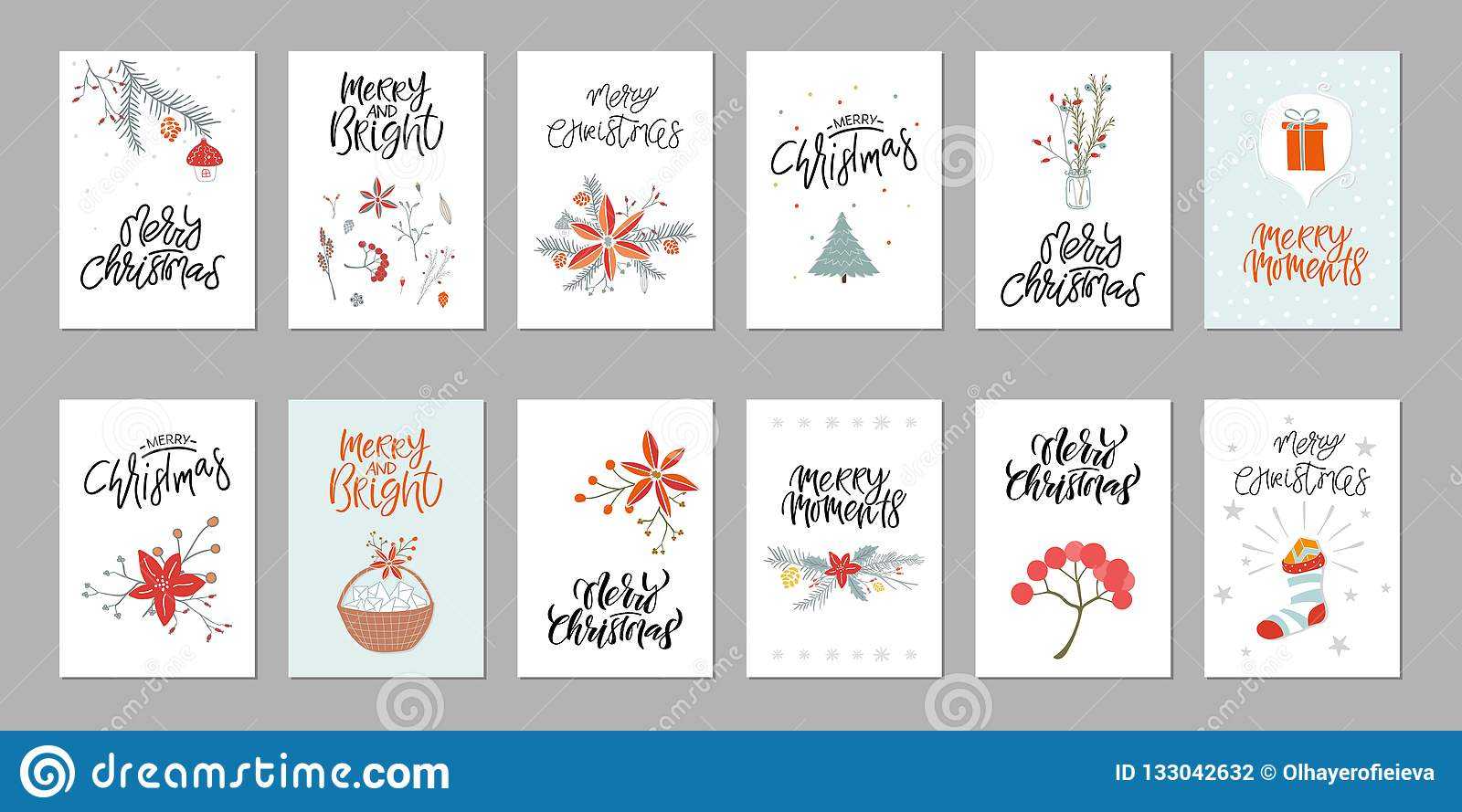 Collection Cute Merry Christmas Gift Cards And Set Of Regarding Printable Holiday Card Templates
