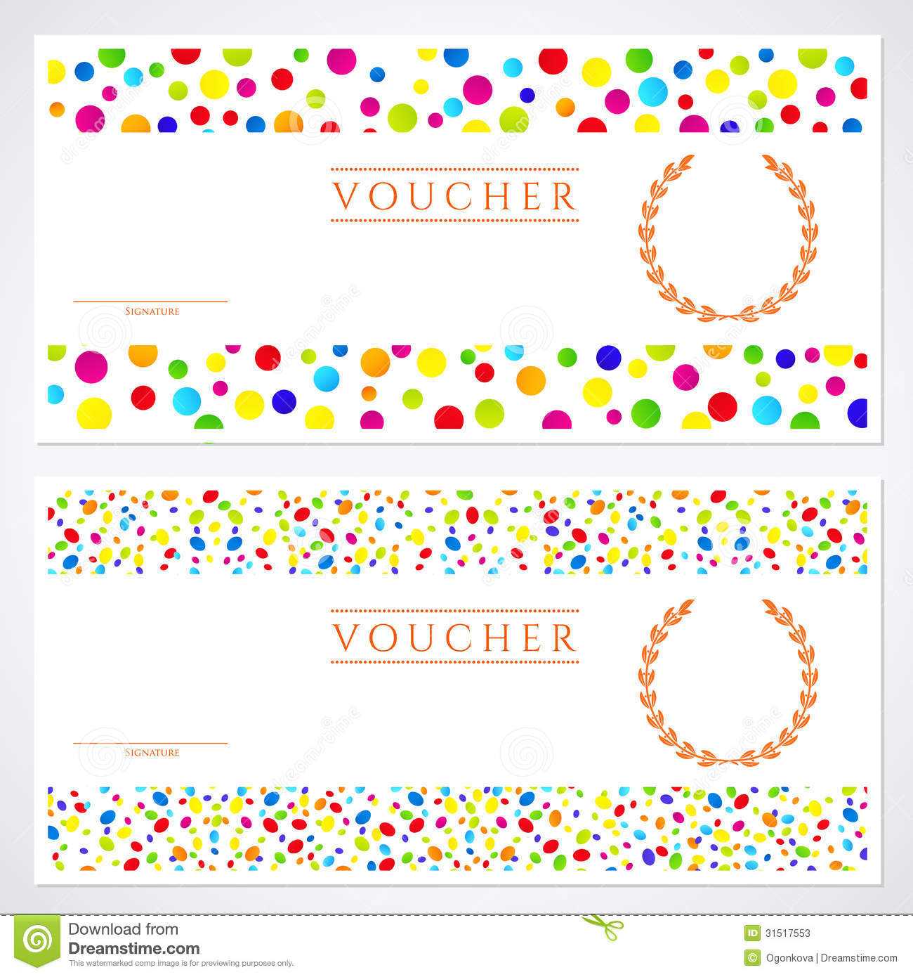 Colorful Gift Certificate (Voucher) Template Stock Vector With Regard To Kids Gift Certificate Template