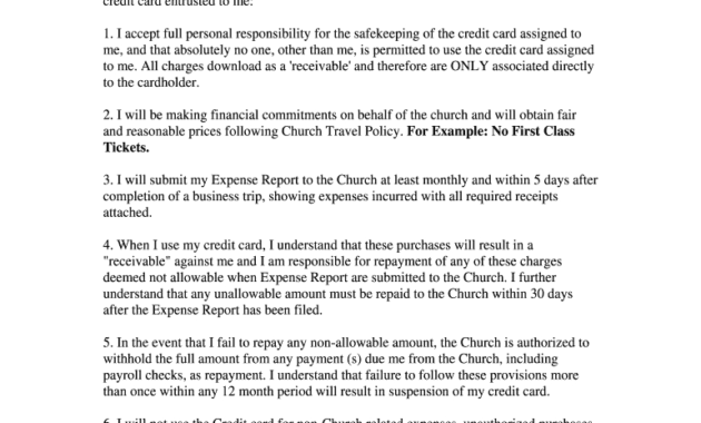 Company Credit Card Employee Agreement - Fill Online regarding Corporate Credit Card Agreement Template