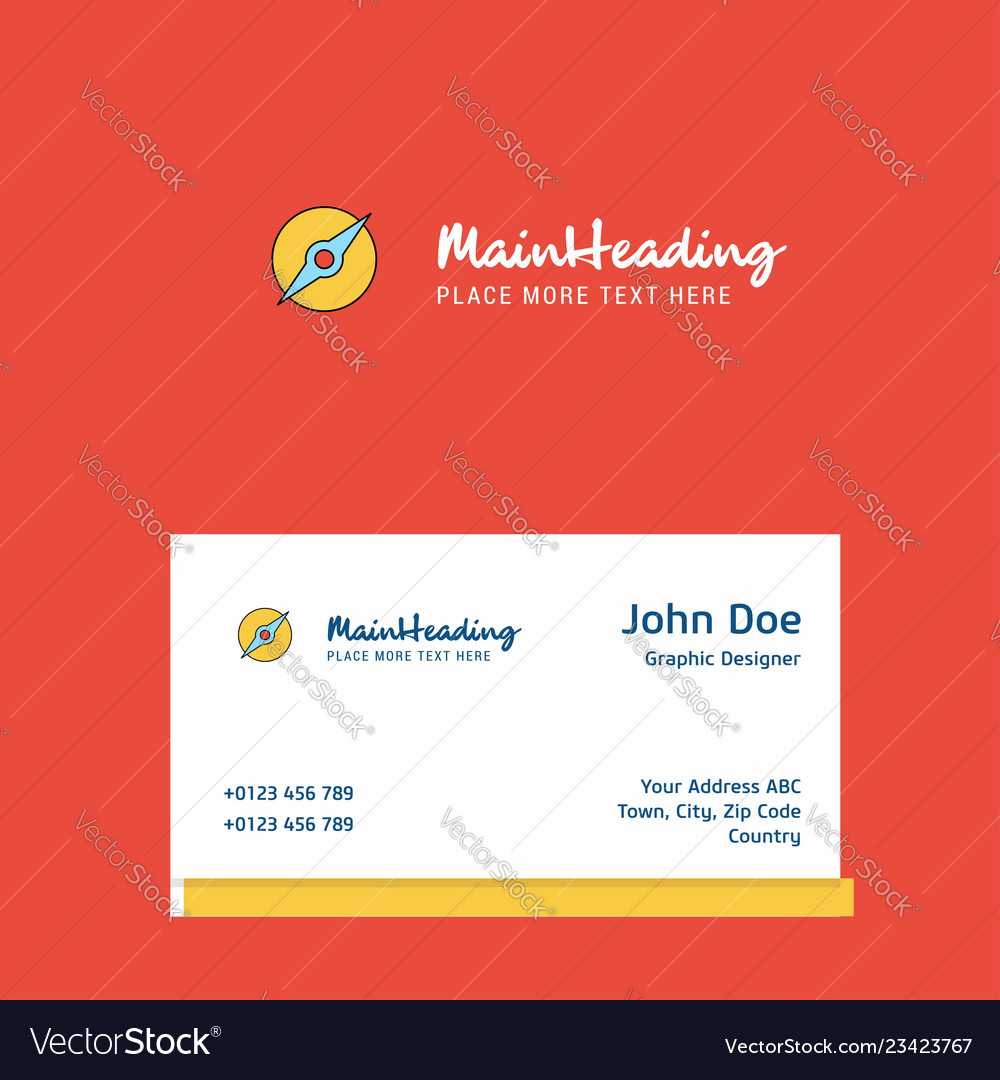 Compass Logo Design With Business Card Template Vector Image On Vectorstock Inside Adobe Illustrator Business Card Template