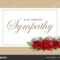 Condolences Sympathy Card Floral Red Roses Bouquet Golden Intended For Sorry For Your Loss Card Template