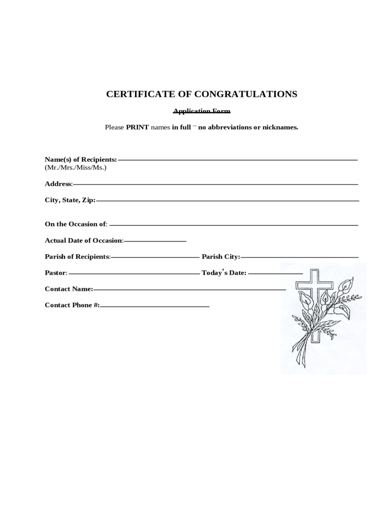 Congratulations Certificate – 4 Free Templates In Pdf, Word With Regard To Congratulations Certificate Word Template