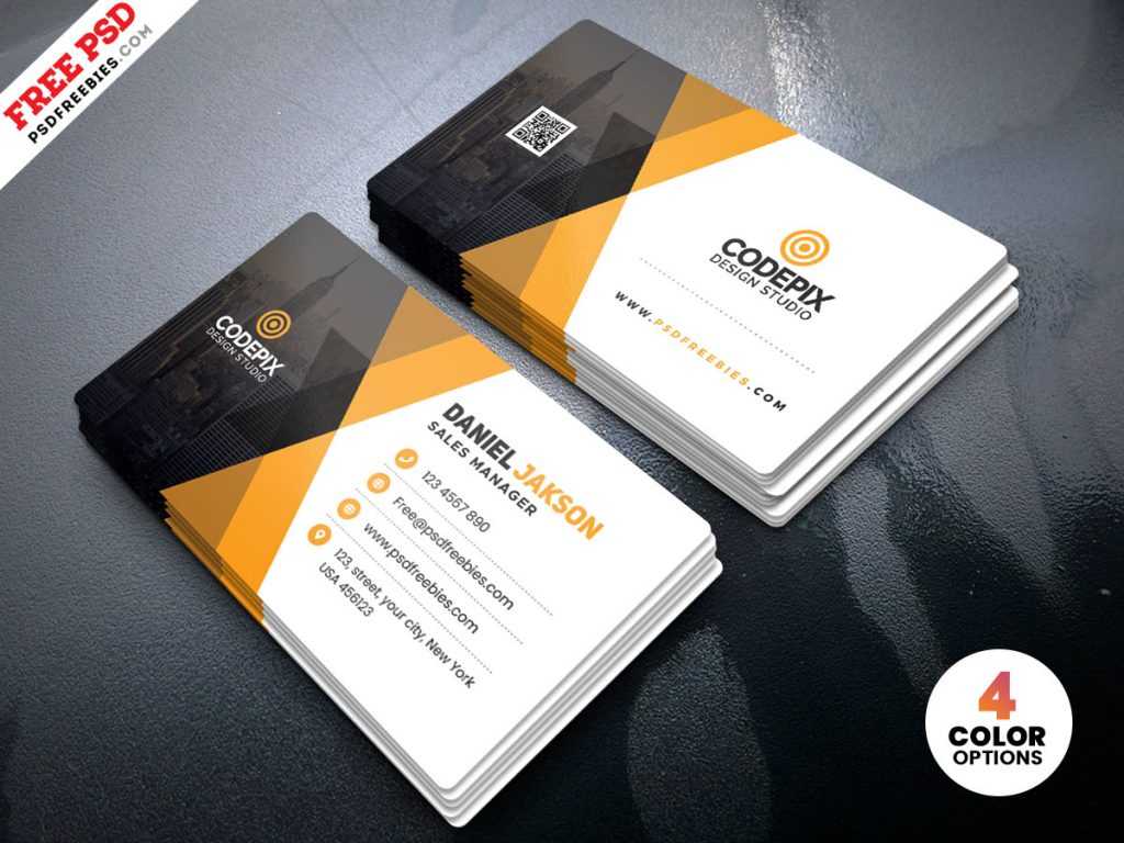 Corporate Business Card Template Psd – Free Download Within Photoshop Business Card Template With Bleed
