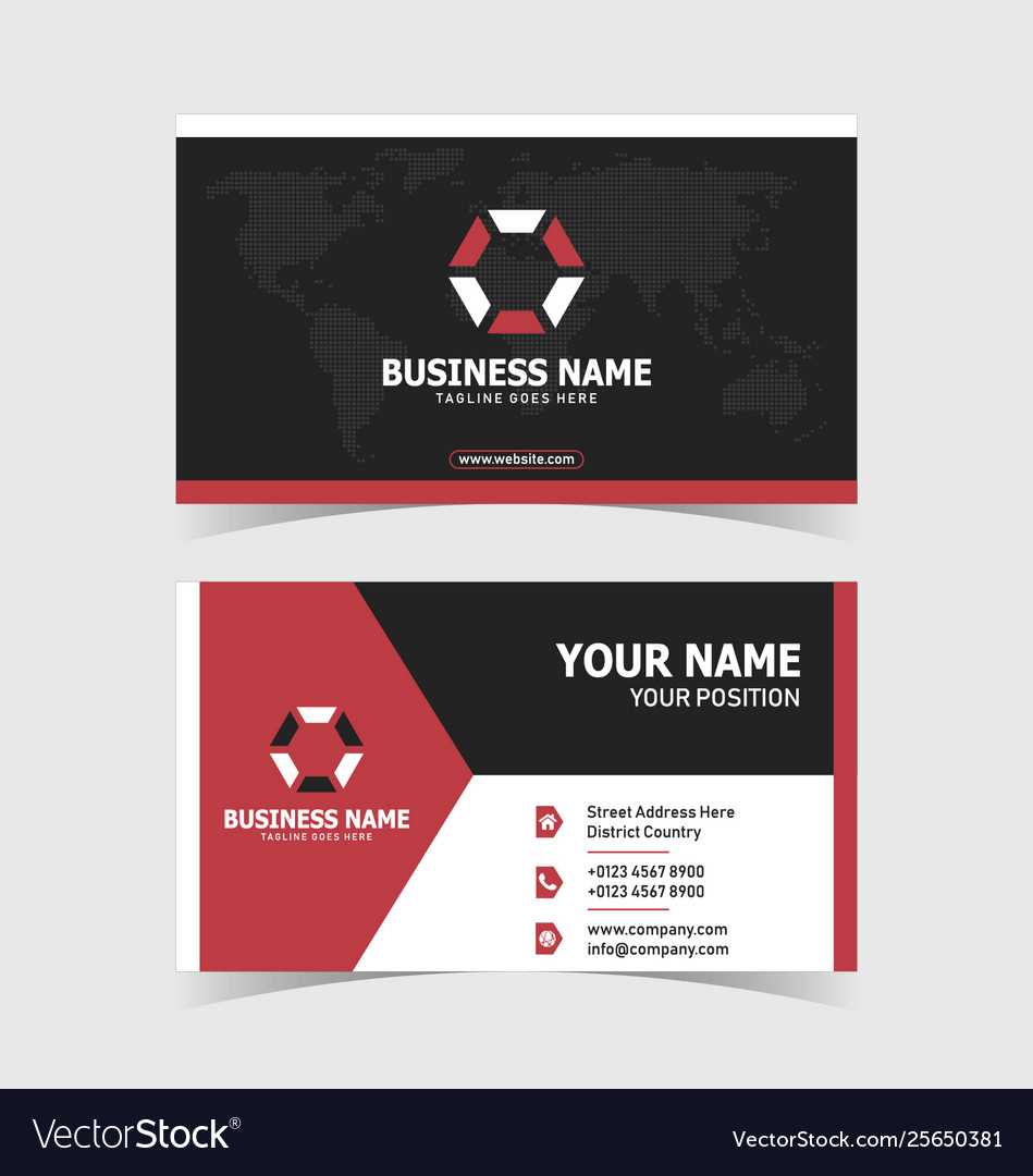 Corporate Double Sided Business Card Template With Regard To Double Sided Business Card Template Illustrator