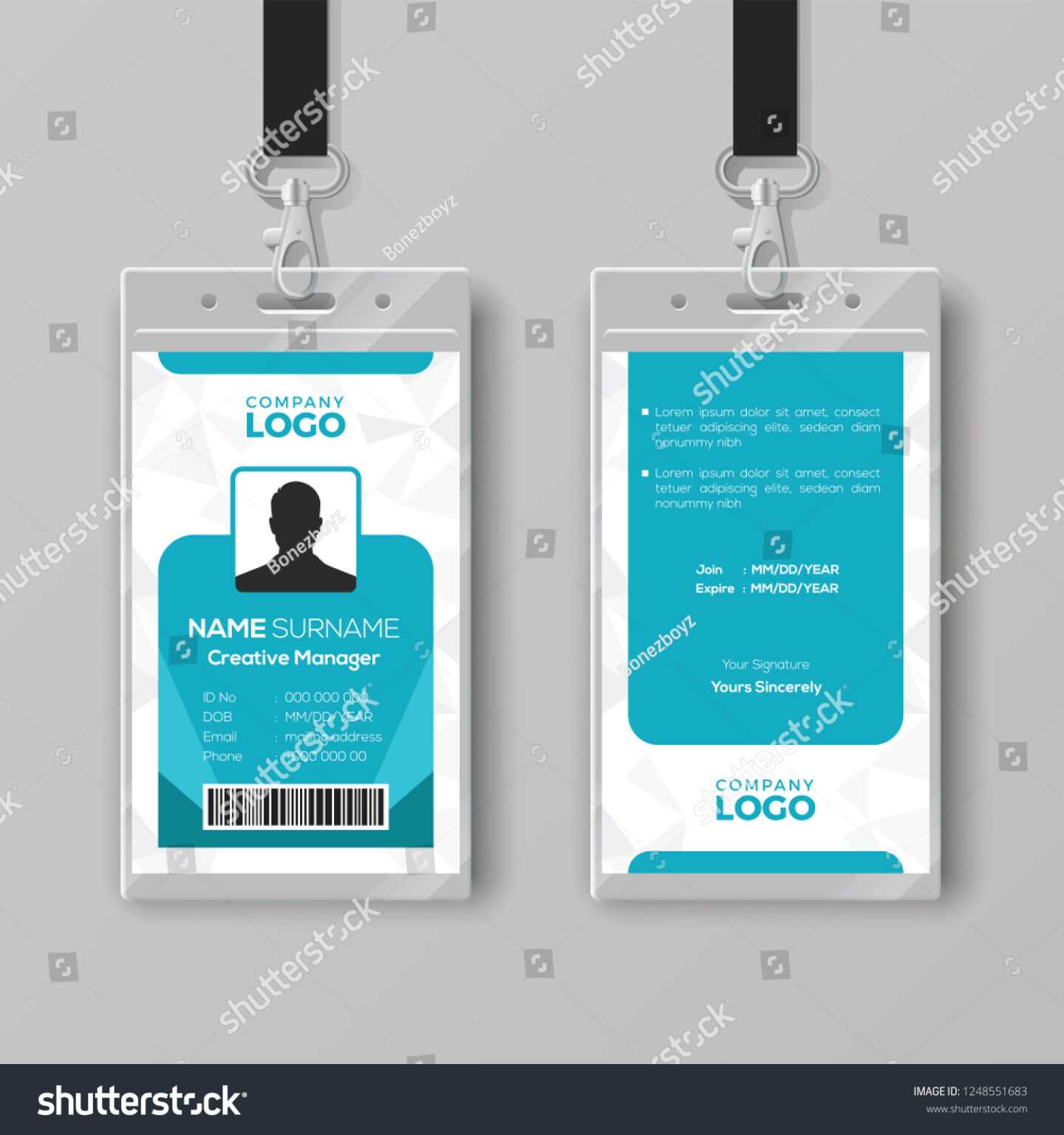 Corporate Id Card Design Template Stock Vector (Royalty Free Intended ...