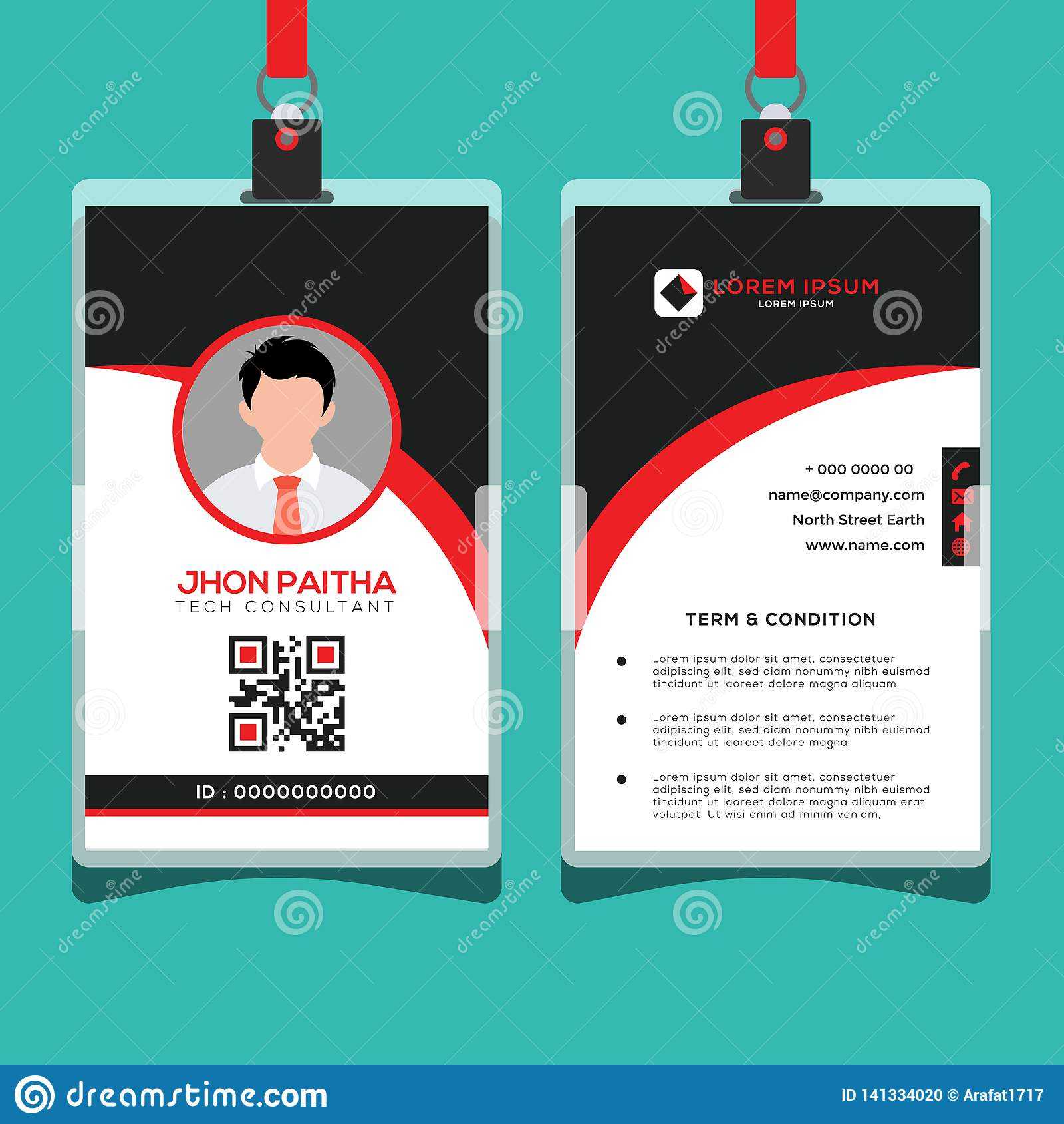 Corporate Id Card Design Template Stock Vector With Regard To Personal Identification Card Template