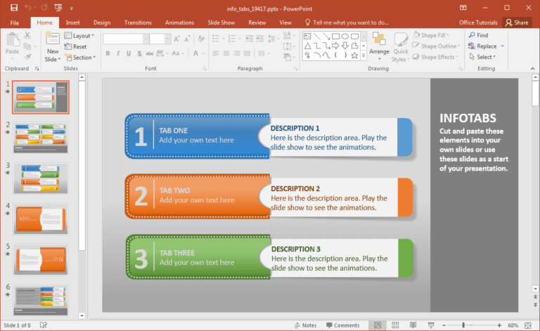 Create Animated Infographics With Info Tabs Powerpoint Template Inside ...