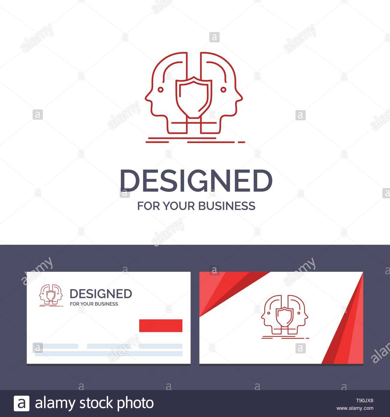Creative Business Card And Logo Template Man, Face, Dual Inside Shield Id Card Template