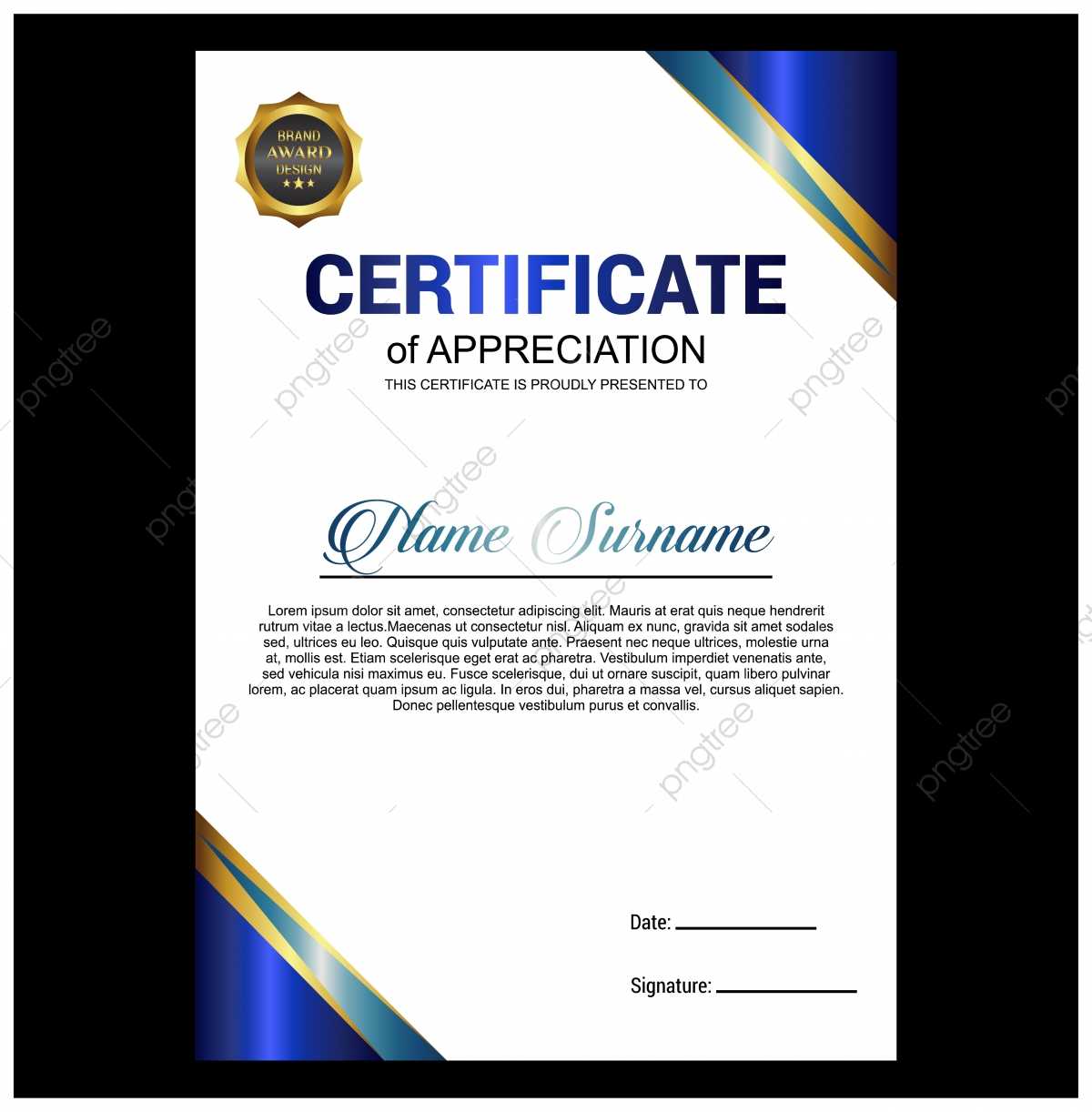 Creative Certificate Of Appreciation Award Template With With Free Certificate Of Appreciation Template Downloads