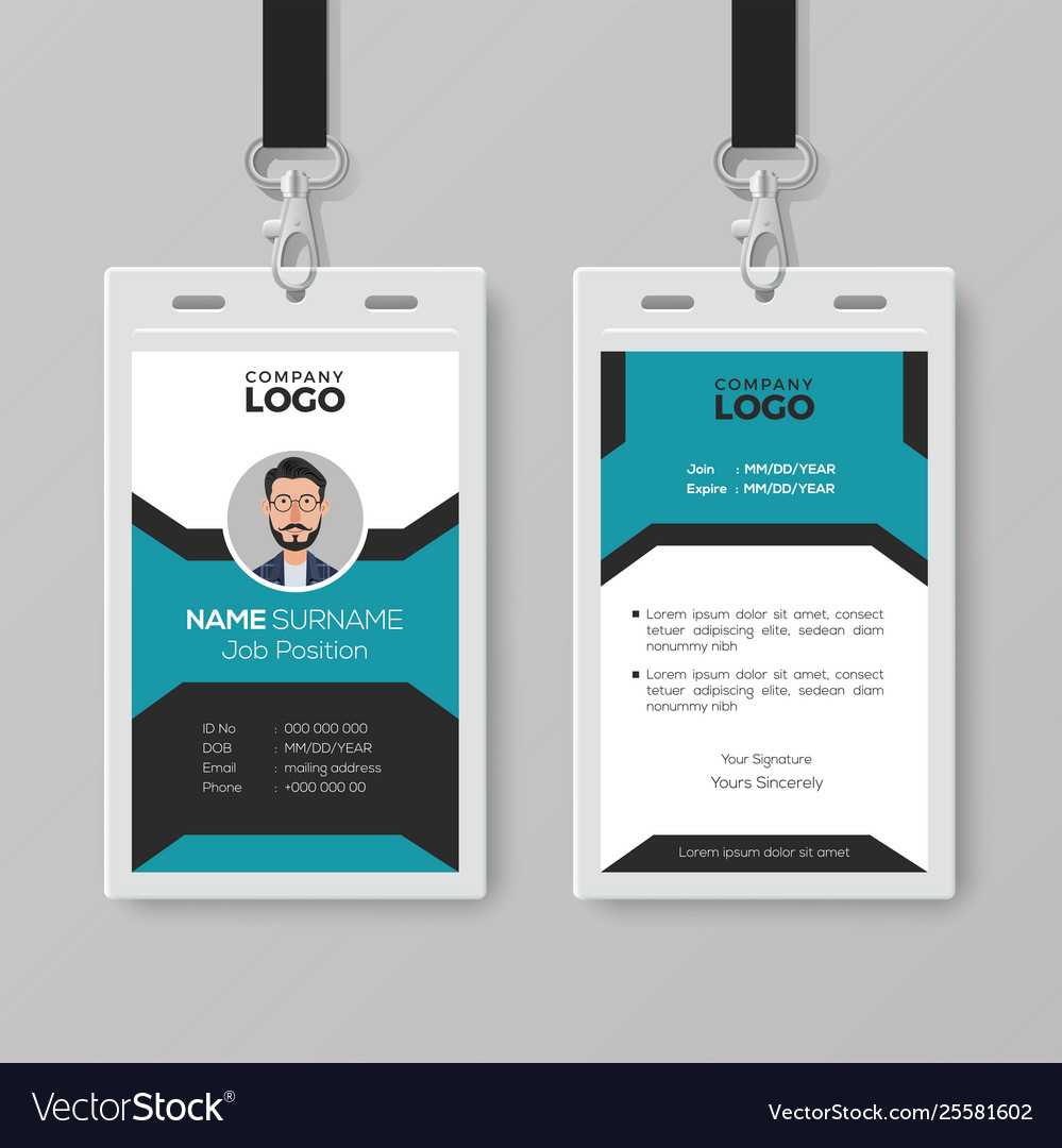Creative Employee Id Card Template Inside Template For Id Card Free Download