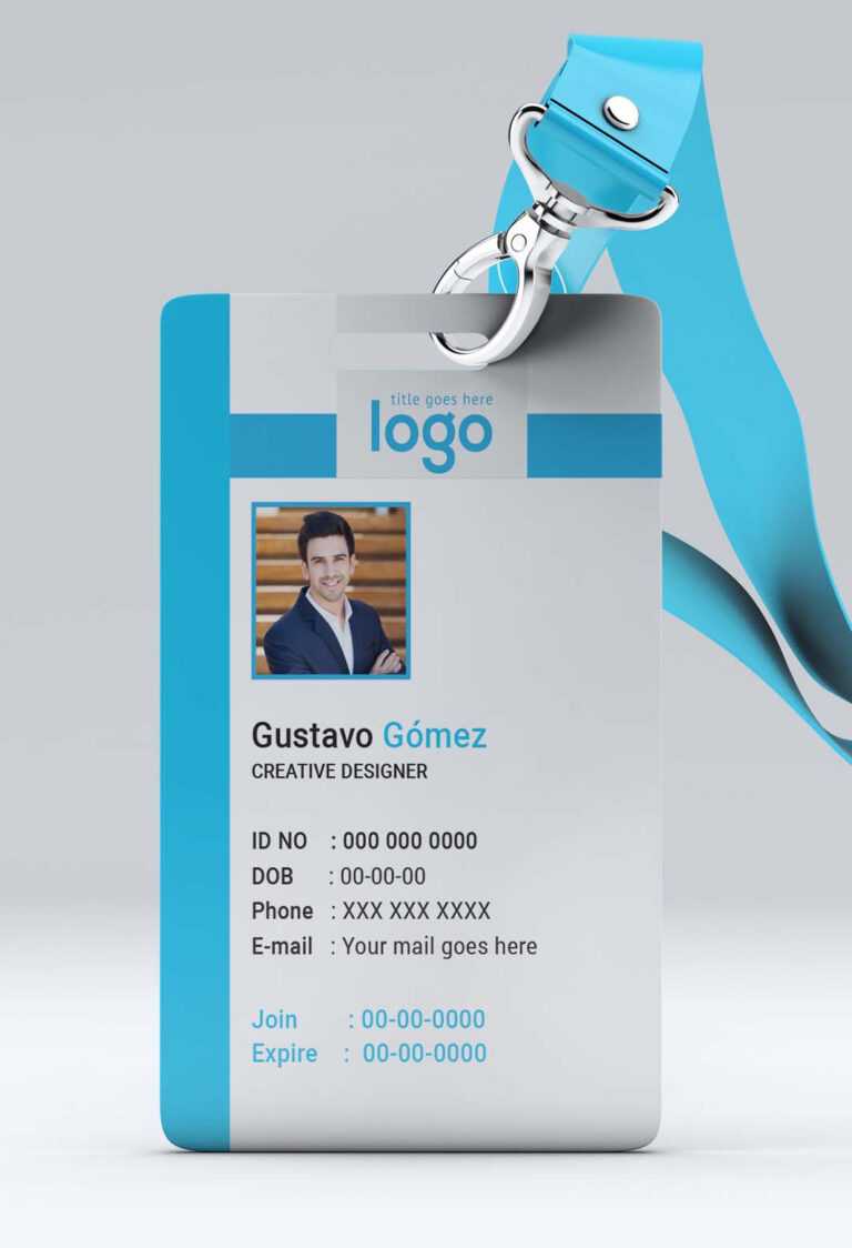 Portrait Id Card Template Llustrator Ms Word Pages Photoshop Riset