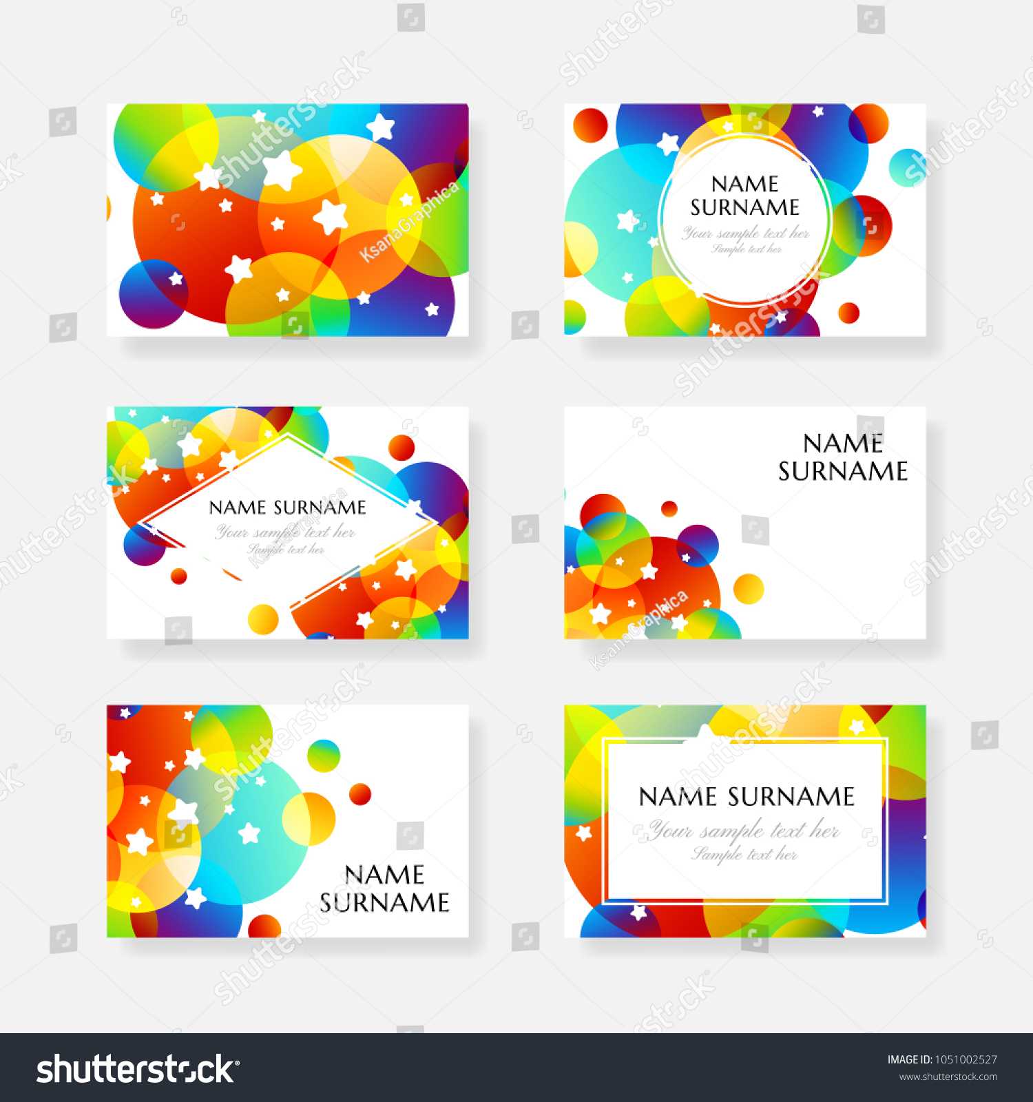 Creative Kids Cards Colorful Bubble Decoration Stock Vector With Regard To Id Card Template For Kids