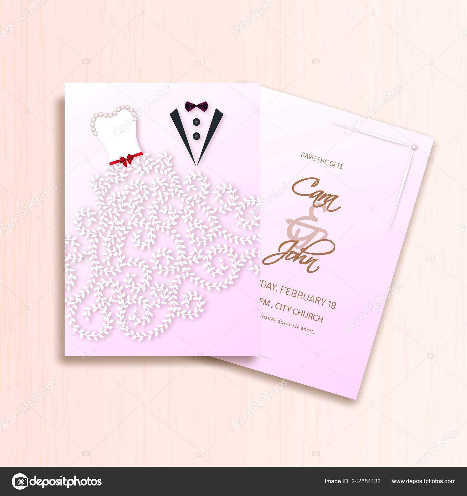 Creative Wedding Invitation Card Template Design Groom Bride Intended For Church Wedding Invitation Card Template