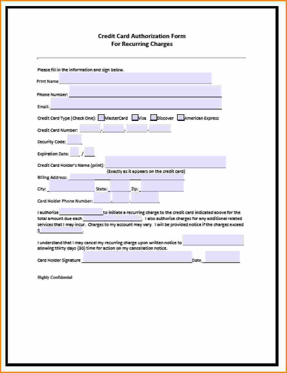 Credit Card Authorization Form – Fotolip Regarding Credit Card Billing Authorization Form Template