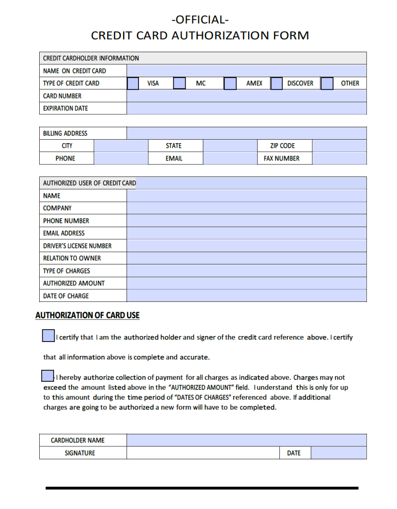 Credit Card Authorization Form Template Pdf – Colona.rsd7 Pertaining To Credit Card Billing Authorization Form Template