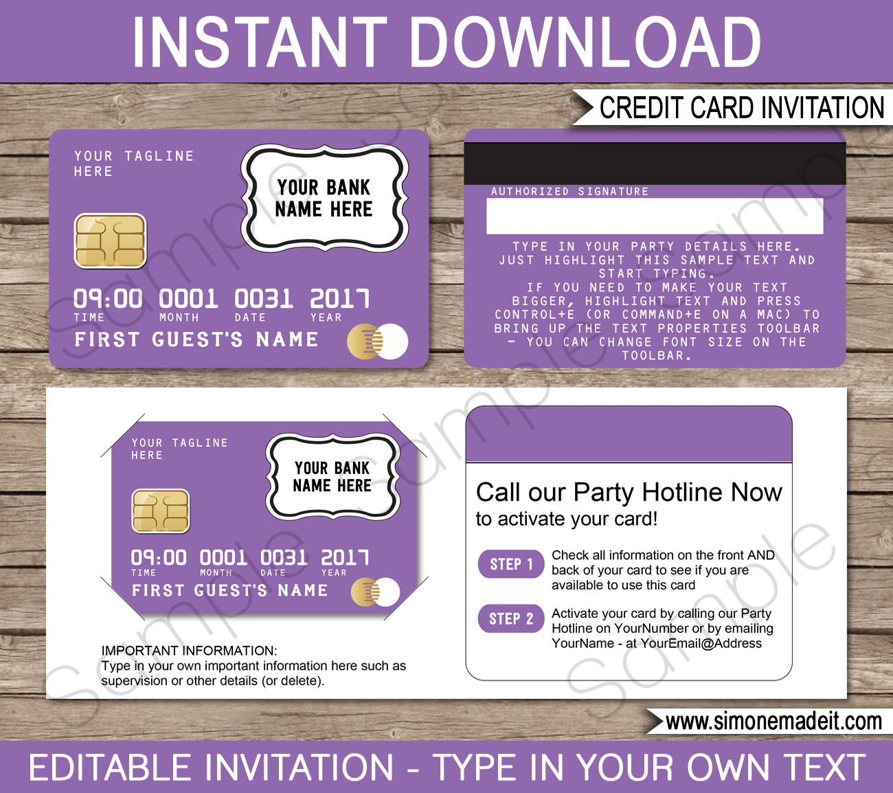 Credit Card Invitation | Mall Scavenger Hunt Invitations Inside Credit Card Template For Kids