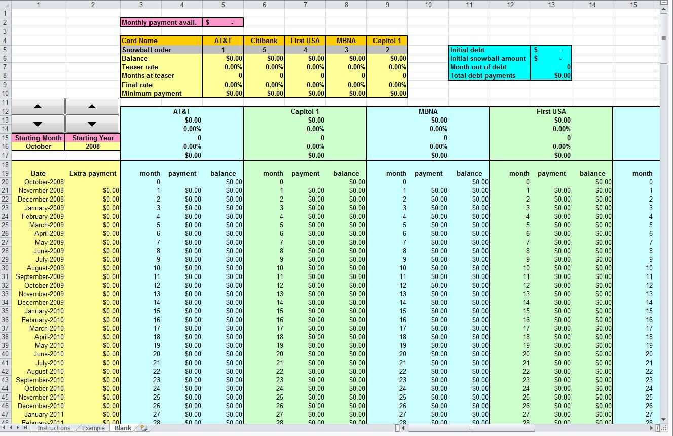 Credit Card Payoff Excel - Colona.rsd7 Regarding Credit Card Payment Spreadsheet Template