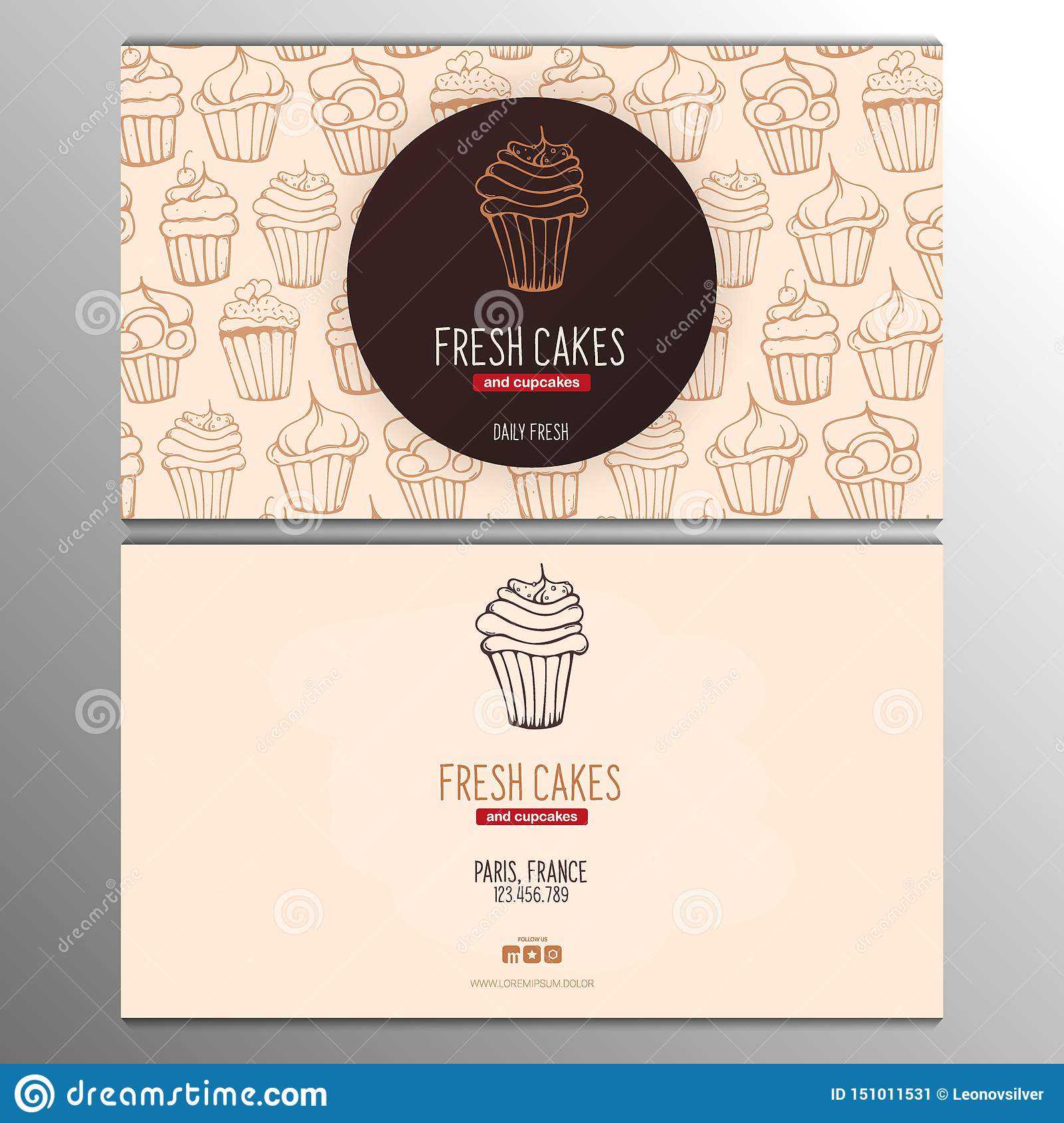 Cupcake Or Cake Business Card Template For Bakery Or Pastry Within Cake Business Cards Templates Free