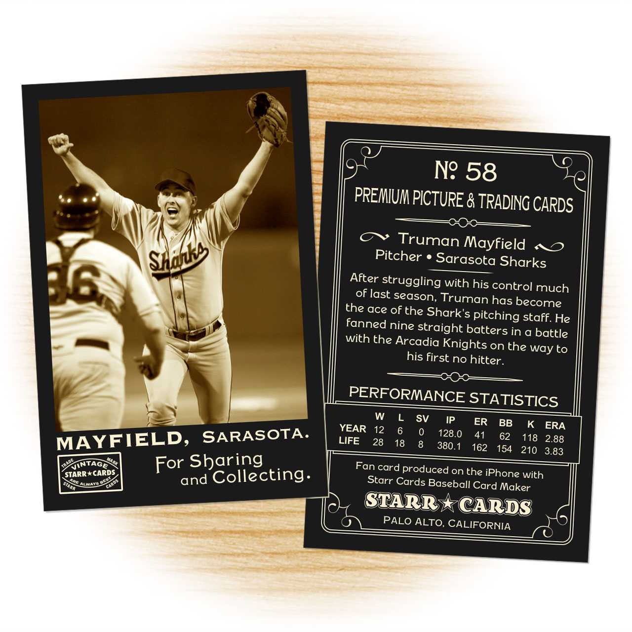 Custom Baseball Cards – Vintage 95™ Series Starr Cards Throughout Custom Baseball Cards Template