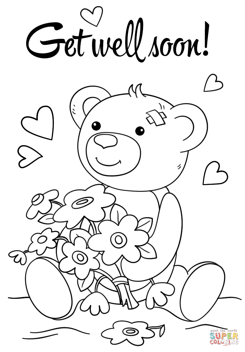 Cute Get Well Soon Coloring Page | Free Printable Coloring Pages Inside Get Well Soon Card Template