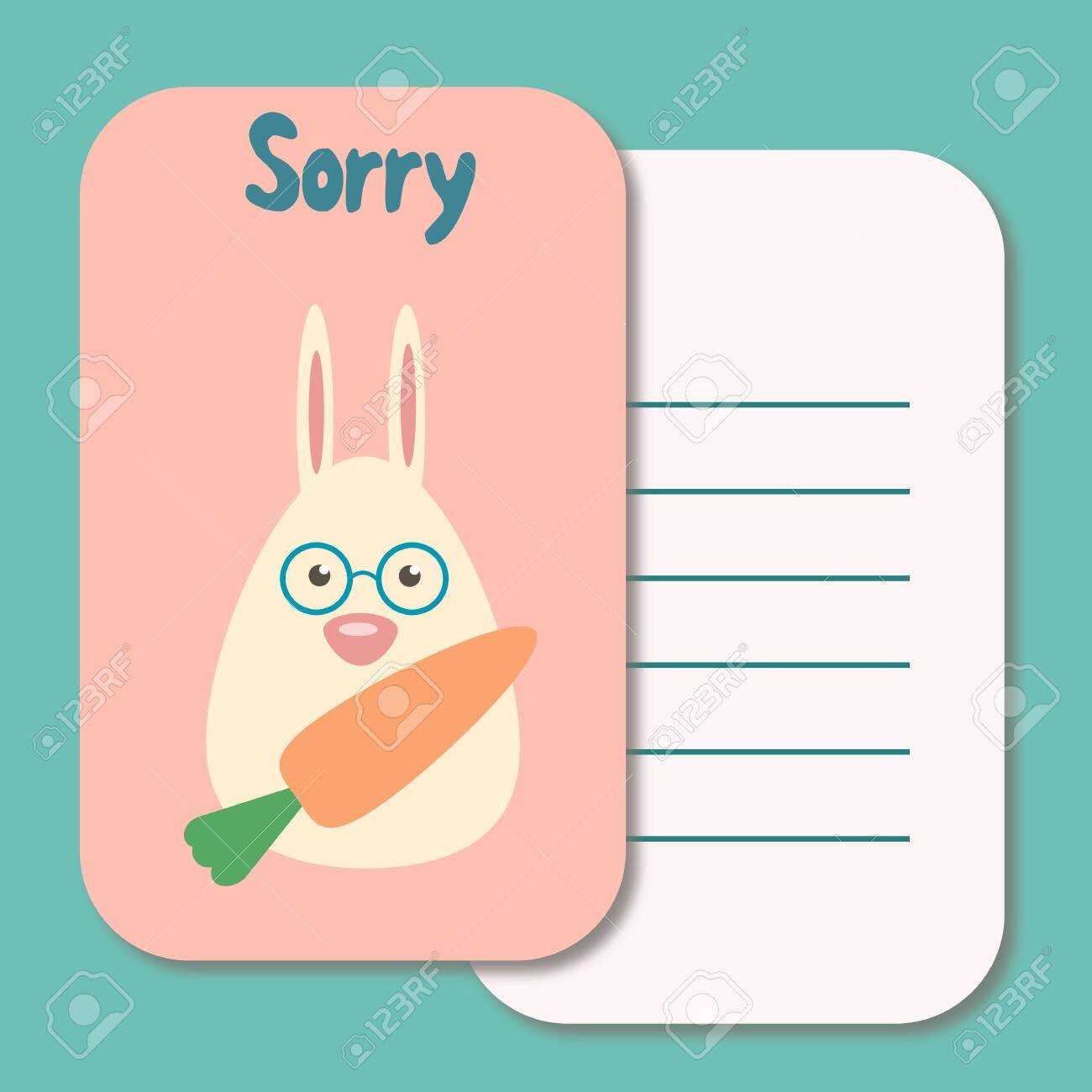 Cute Printable Illustration Sorry Card Typography Design Background.. Regarding Sorry Card Template