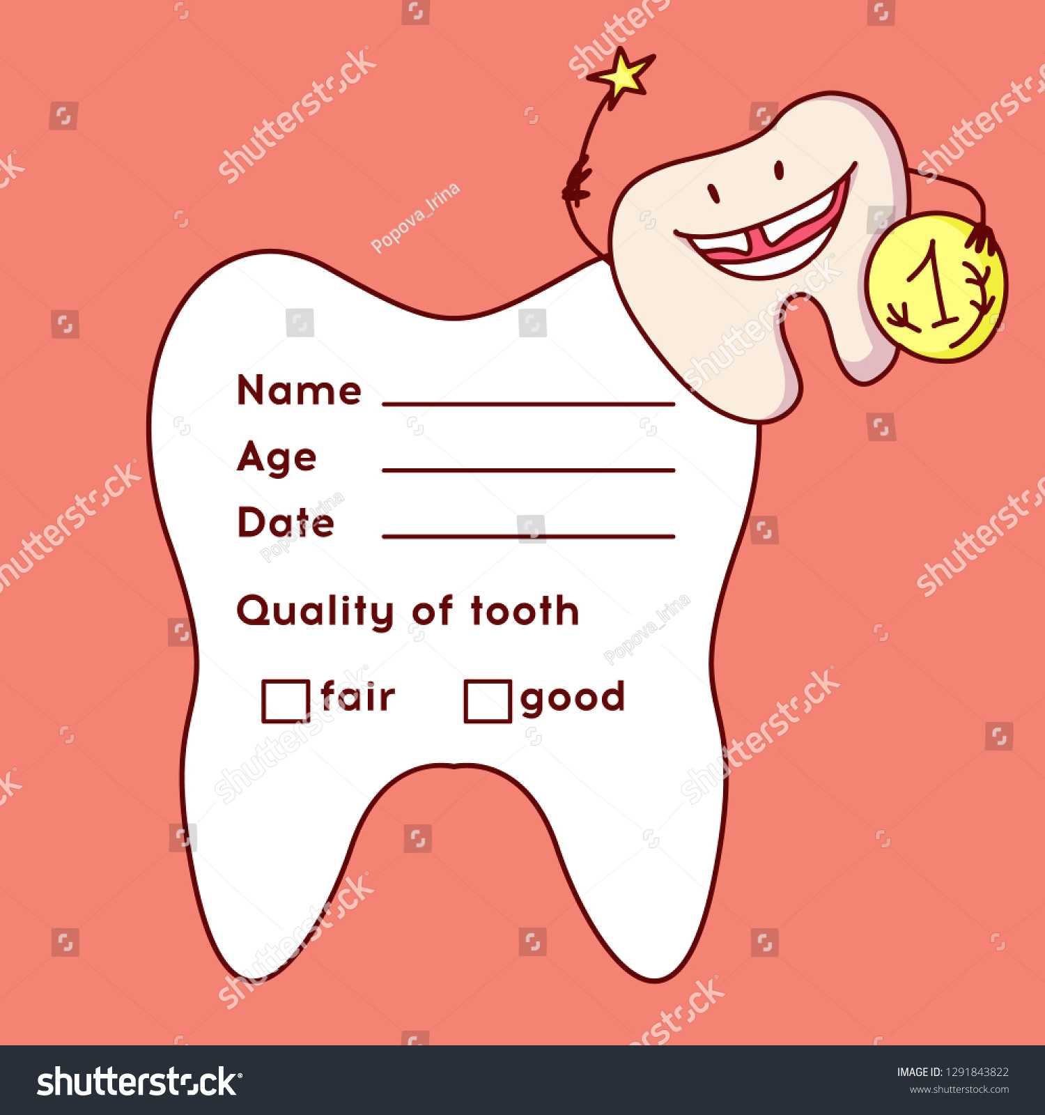 Cute Tooth Receipt Certificate Template Sparkling Stock With Free Tooth Fairy Certificate Template