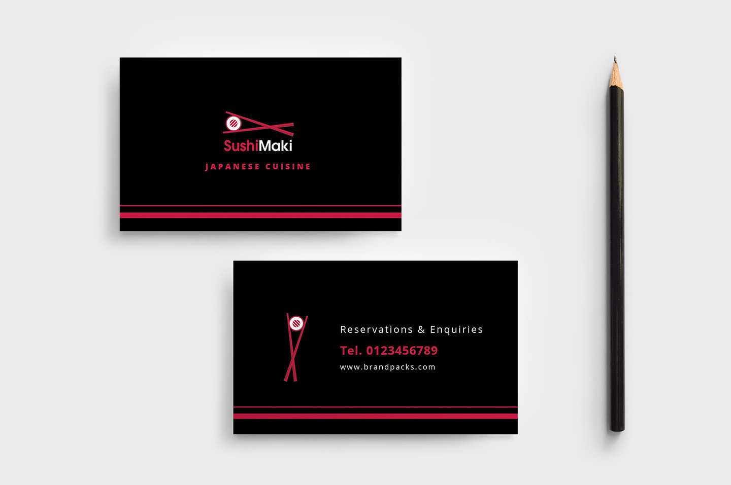 Dark Sushi Business Card Template In Psd, Ai & Vector With Regard To Table Reservation Card Template