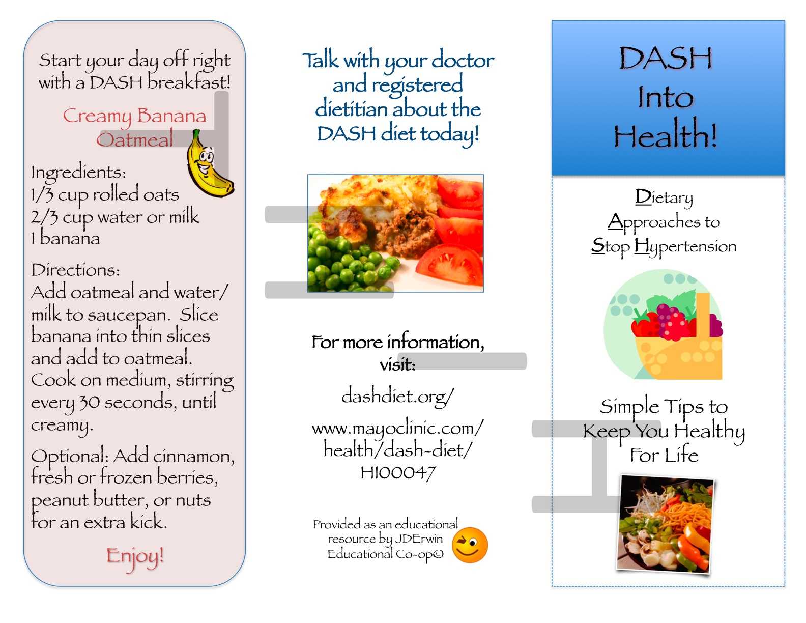 Dash Diet Brochure | Nutr 360 Throughout Nutrition Brochure Template