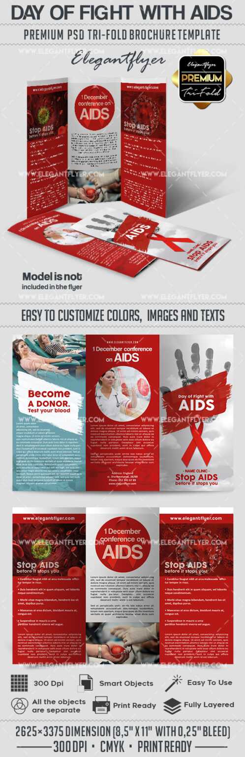 Day Of Fight With Aids Psd Brochure within Hiv Aids Brochure Templates ...