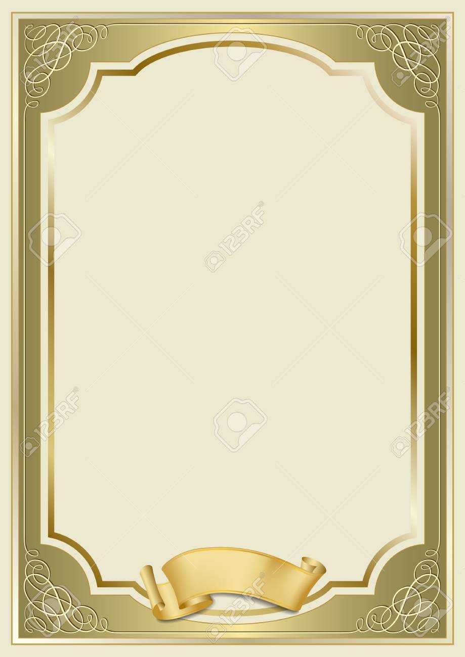 Decorative Rectangular Framework And A Scroll. Template For Diploma,.. Within Certificate Scroll Template