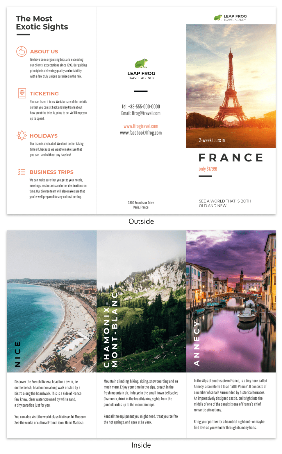 Destination Travel Tri Fold Brochure Within Travel And Tourism Brochure Templates Free