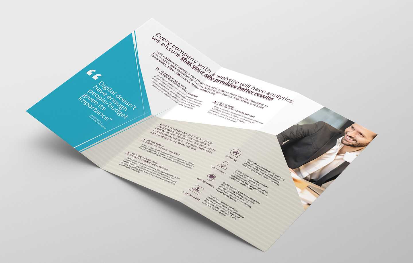 Digital Marketing Tri Fold Brochure Template In Psd, Ai Regarding Social Media Brochure Template