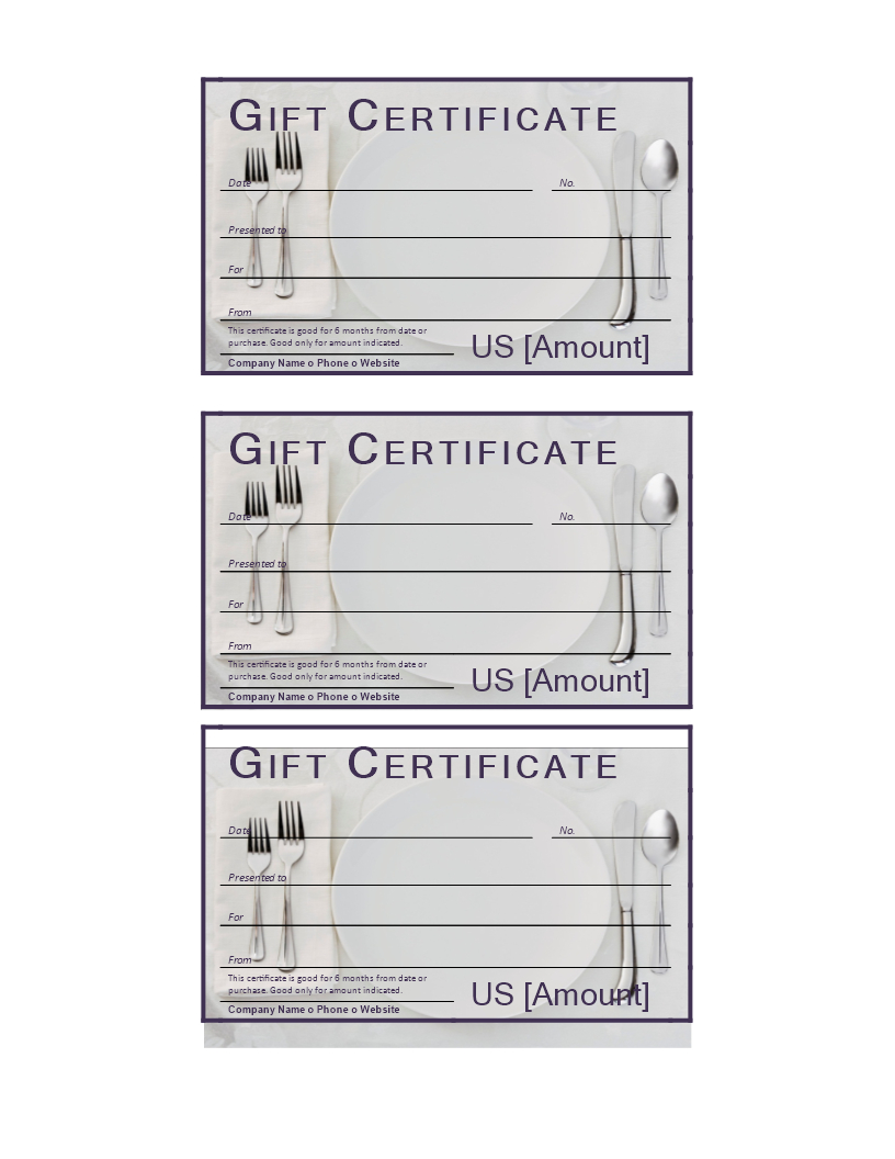 Dinner Gift Certificate | Templates At Allbusinesstemplates Inside Restaurant Gift Certificate Template