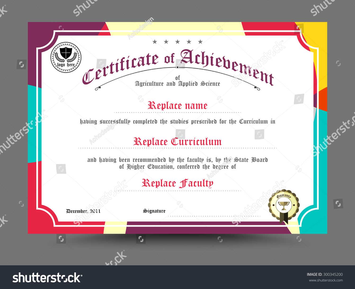 Diploma Certificate Template Design Vector Illustration Within Design A Certificate Template