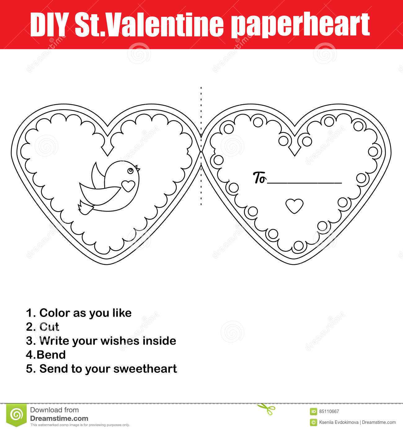 Diy Children Educational Creative Game. Make A Valentine Day Within Valentine Card Template For Kids