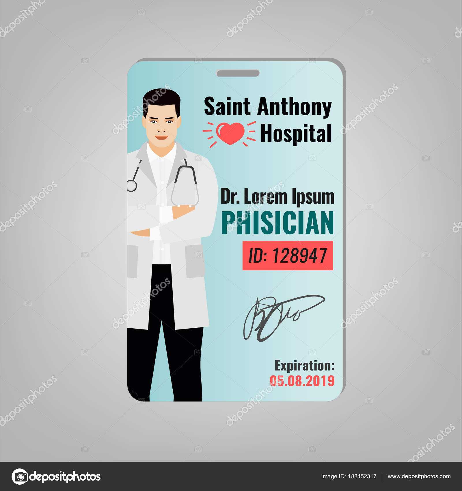 Doctor Id Card — Stock Vector © Annyart #188452317 Intended For Doctor Id Card Template