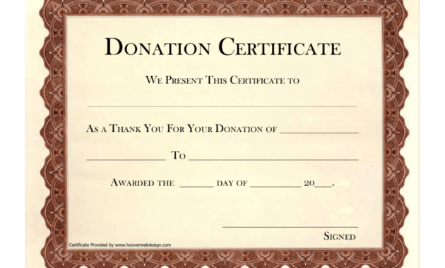 Donation Certificate Template | Certificate Templates pertaining to Donation Certificate Template