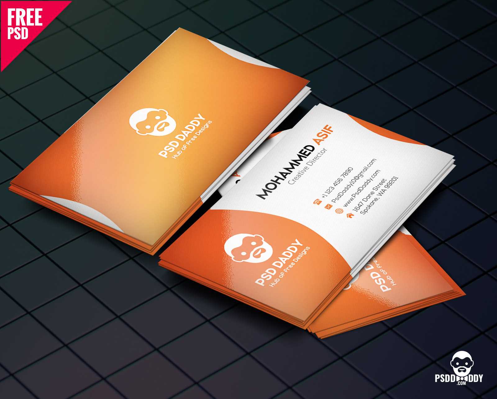 Download] Business Card Design Psd Free | Psddaddy Within Visiting Card Psd Template Free Download