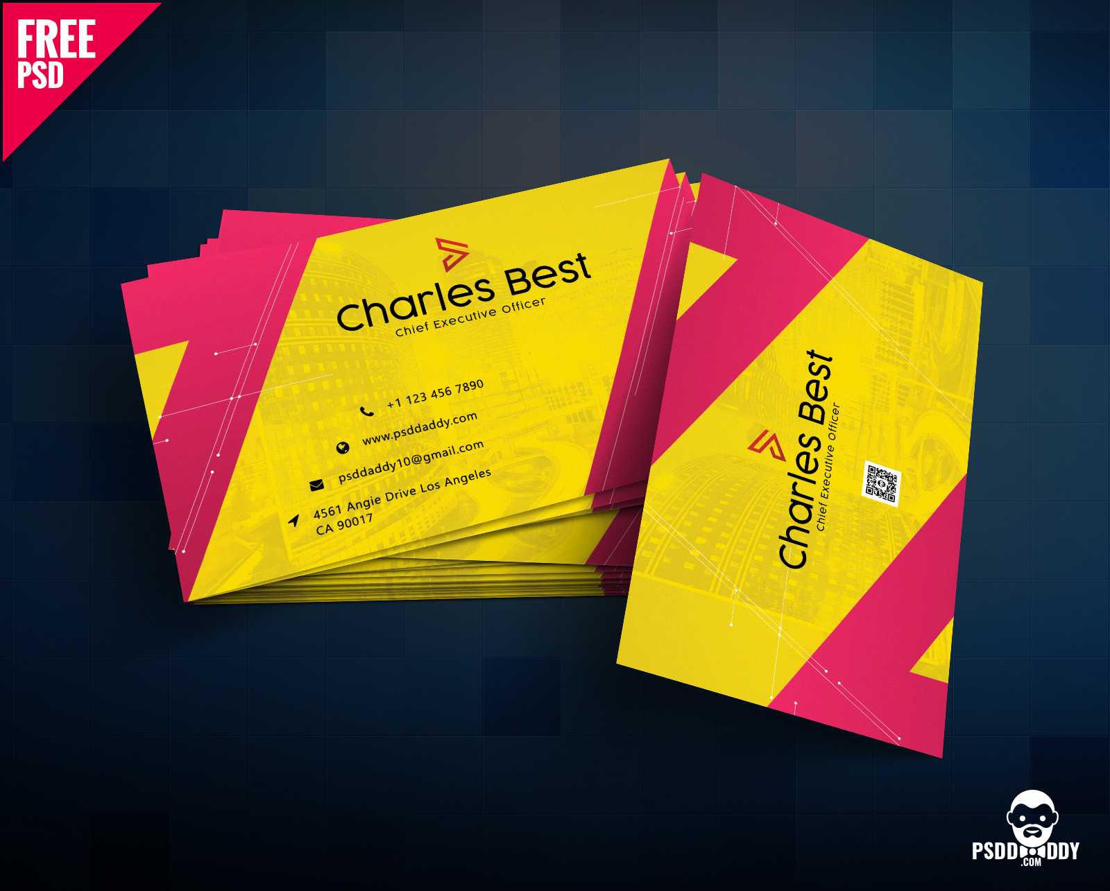 Download] Creative Business Card Free Psd | Psddaddy Inside Psd Name Card Template