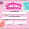 Download Fun Activities And Color Ins To Print Out And Play In Toy Adoption Certificate Template