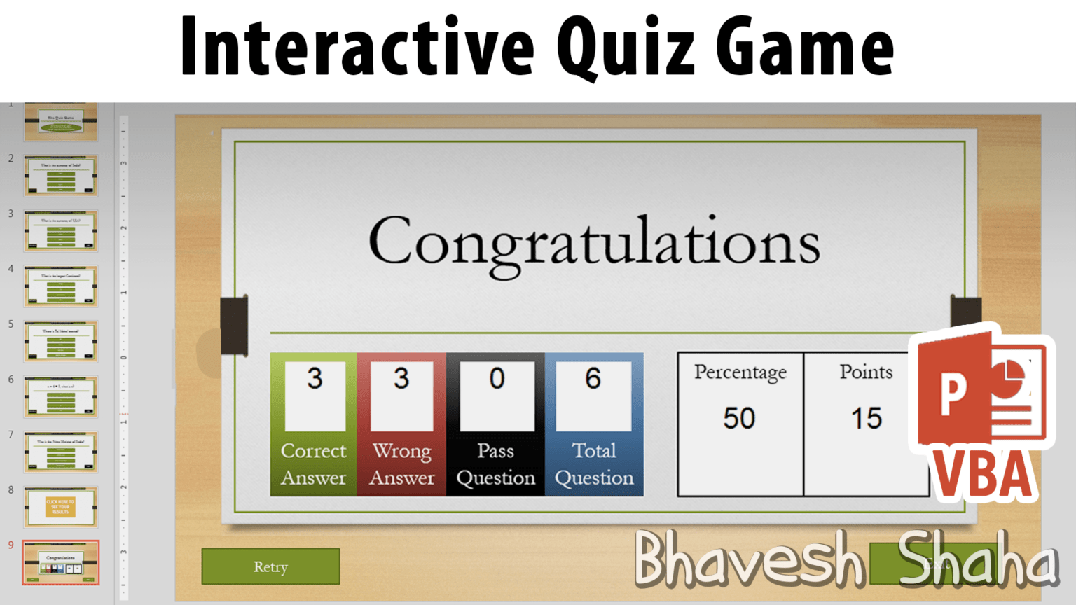 powerpoint presentation on quiz game