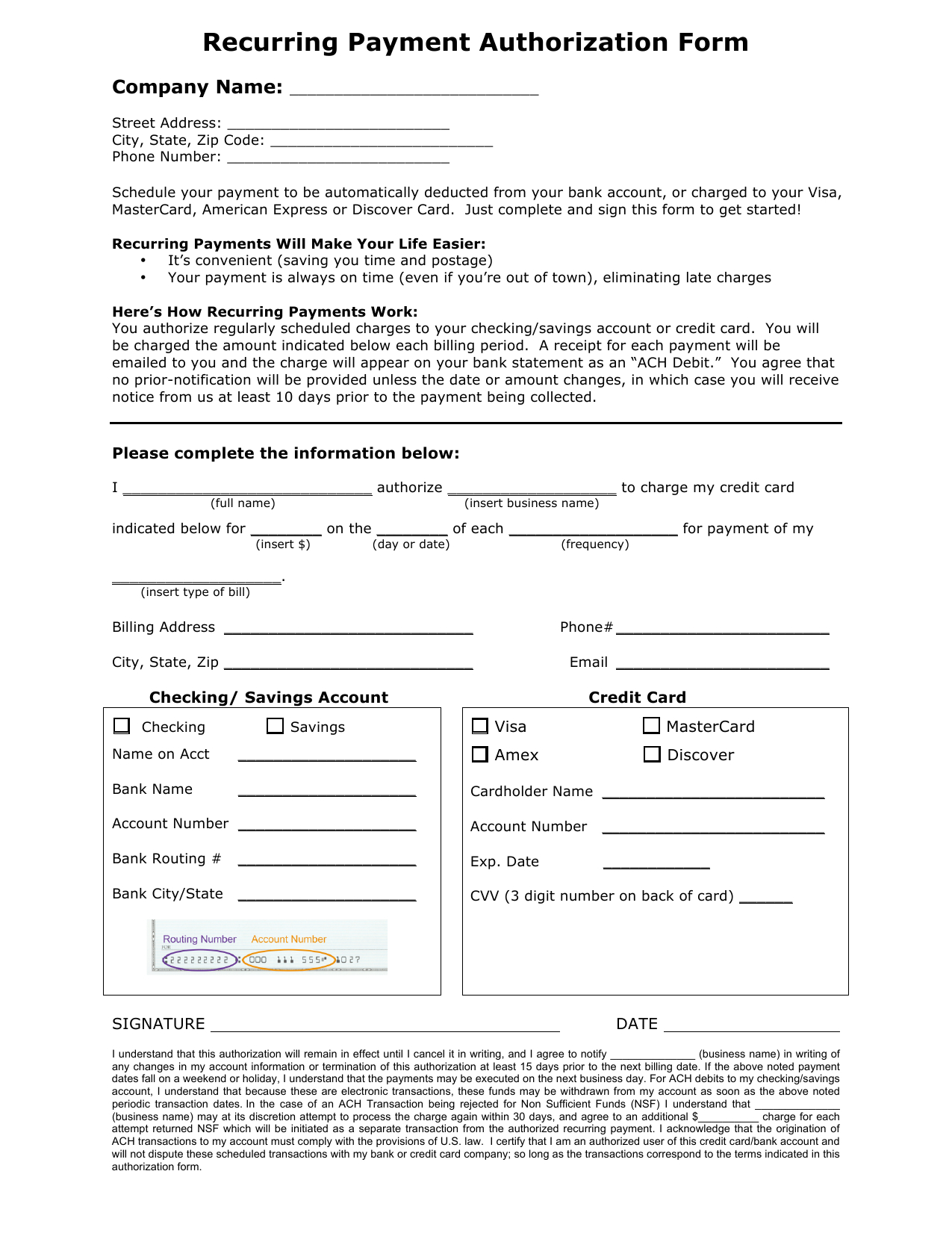 Download Recurring Payment Authorization Form Template Pertaining To Authorization To Charge Credit Card Template