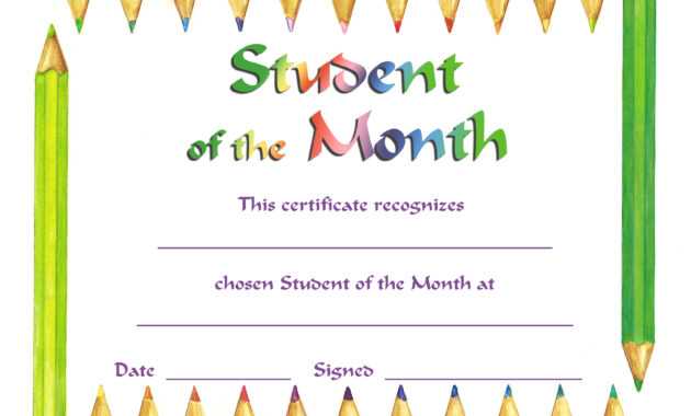 Downloadable Student Of The Month within Free Printable Student Of The Month Certificate Templates