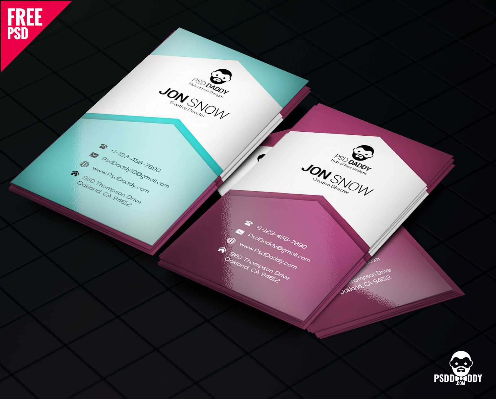Download]Creative Business Card Psd Free | Psddaddy For Business Card Size Psd Template