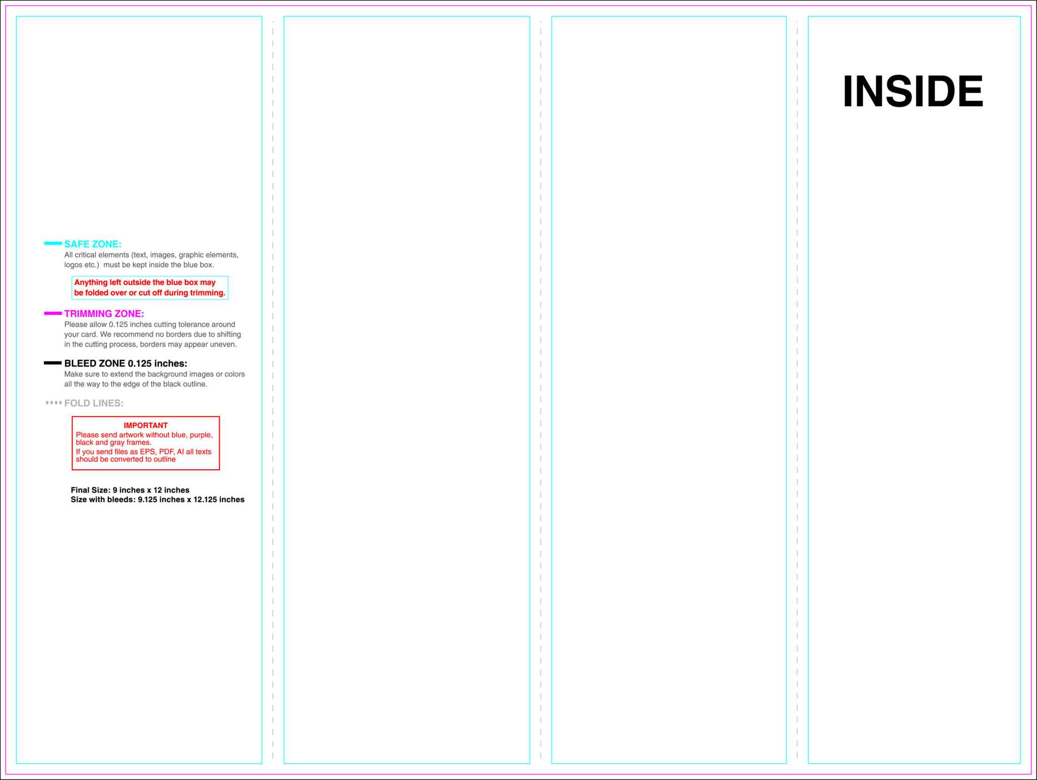 Dreaded Quad Fold Brochure Template Ideas 4 Panel Indesign With 4 Panel 