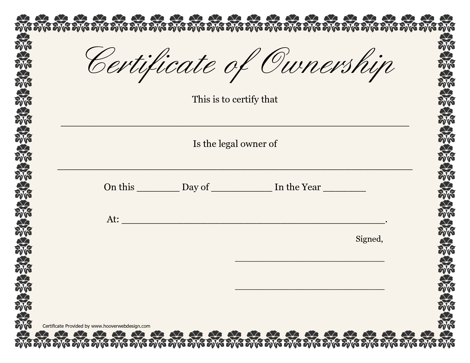 ❤️5+ Free Sample Of Certificate Of Ownership Form Template❤️ Inside Certificate Of Ownership Template