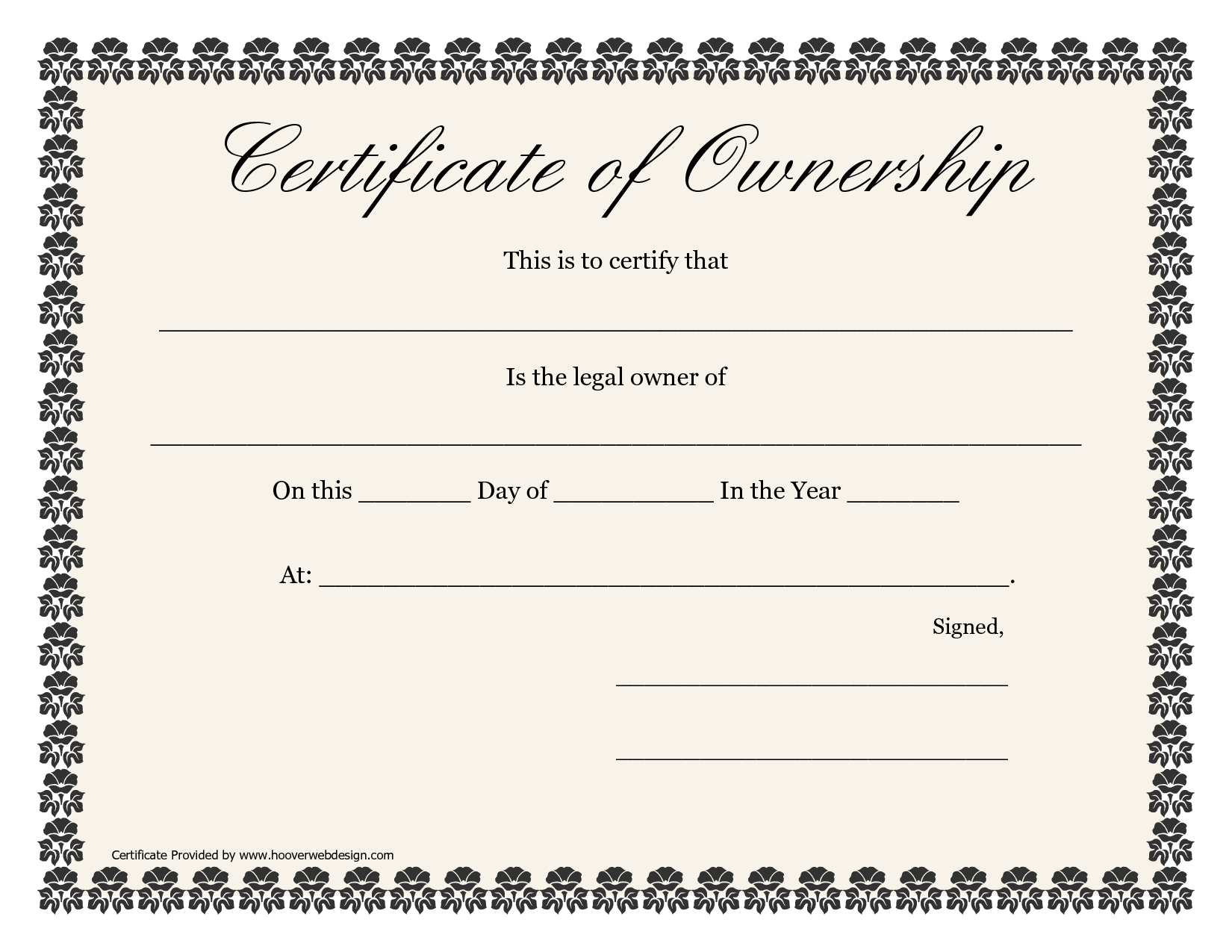 ❤️5+ Free Sample Of Certificate Of Ownership Form Template❤️ Pertaining To Ownership Certificate Template