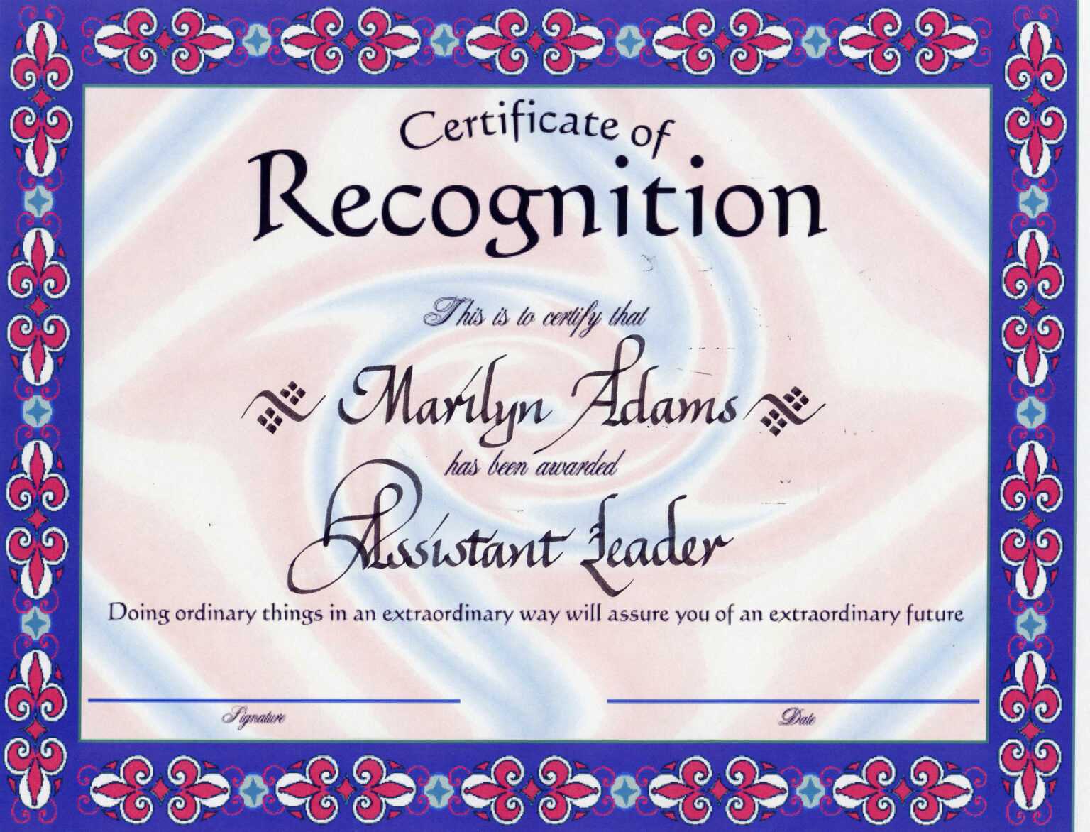 ️free Certificate Of Recognition Template Sample ️ with regard to